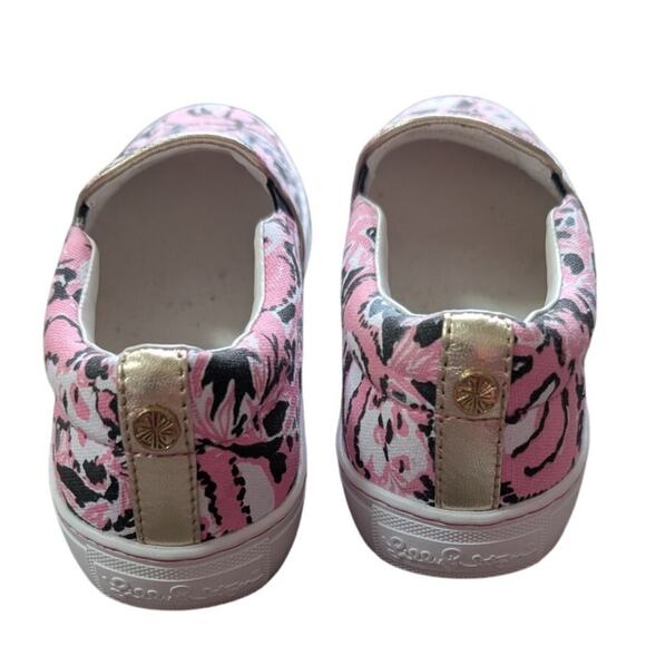 Lilly Pulitzer Women’s Slip-On Canvas Shoes Size 6 Black & Pink - Picture 3 of 5